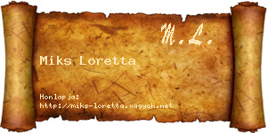Miks Loretta névjegykártya